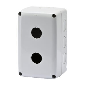 Kuti 2 pulsant gri 132x82x65