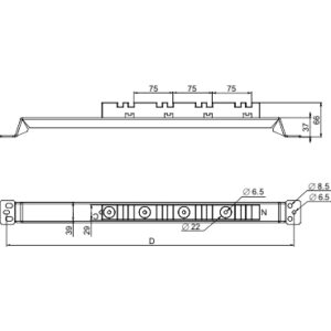 Suport vertikal zbarre 3200A  L600mm SF